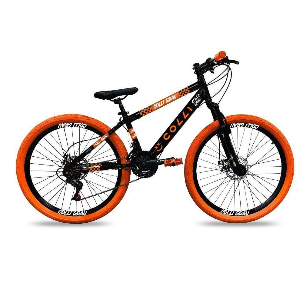 Bicicleta Colli Aro 26 Grau 250 Preto Com Laranja