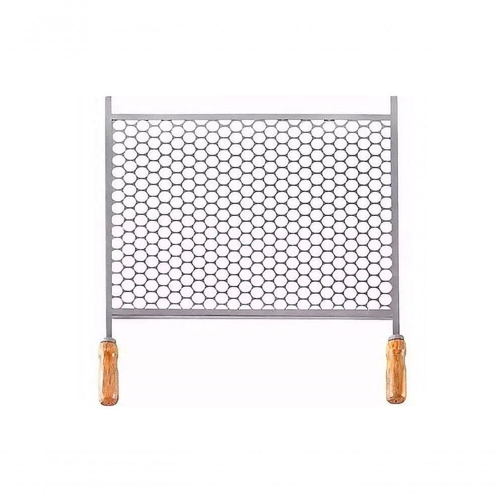 Grelha Retangular Para Churrasqueira Em Aço Inox 30X50Cm