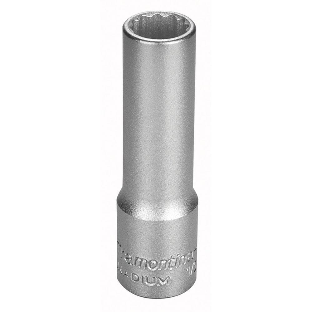 Soquete Estriado Longo Em Aço Cromo Vanádio 8 Mm - Encaixe 1/2" Tramontina Pro Tramontina