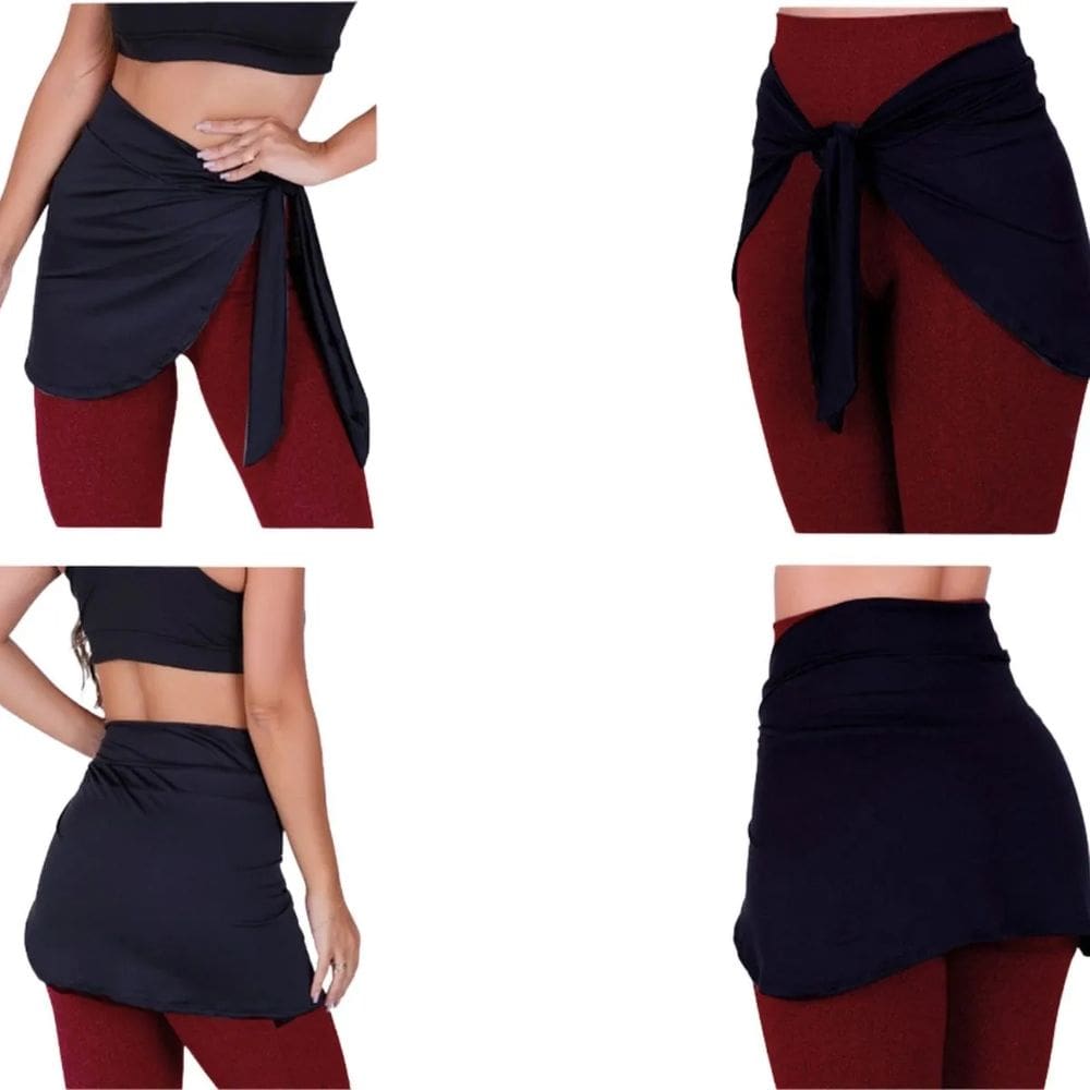 Saia Slim Tapa Bumbum Esportiva para Malhar Roupas Fitness Esportiva Discreta Conforto para Malhar Agachamento Musculação Kit 2 Peças
