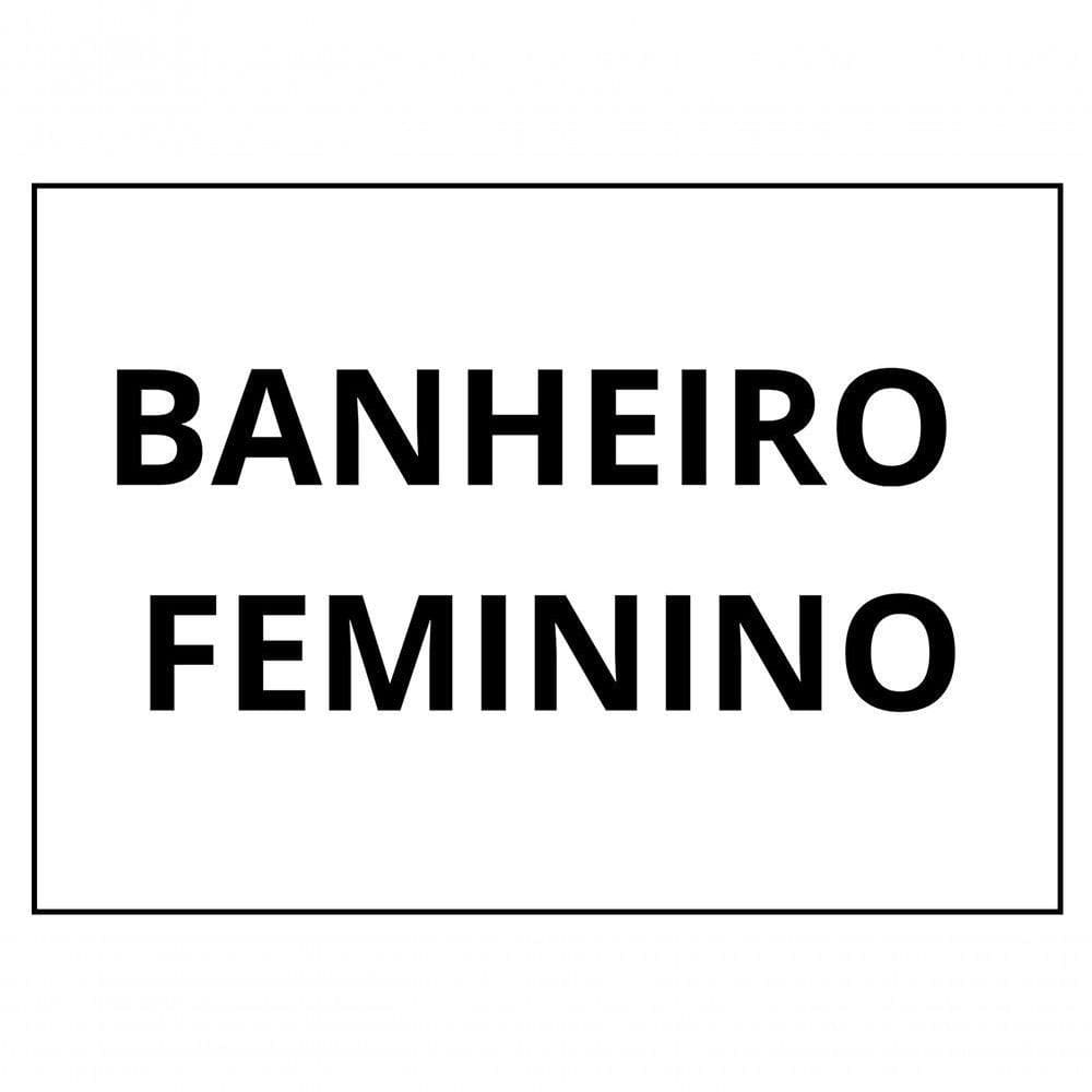 Placa Sinalização 1/2 Oficio Banheiro Feminino Mdf Branco [f031]