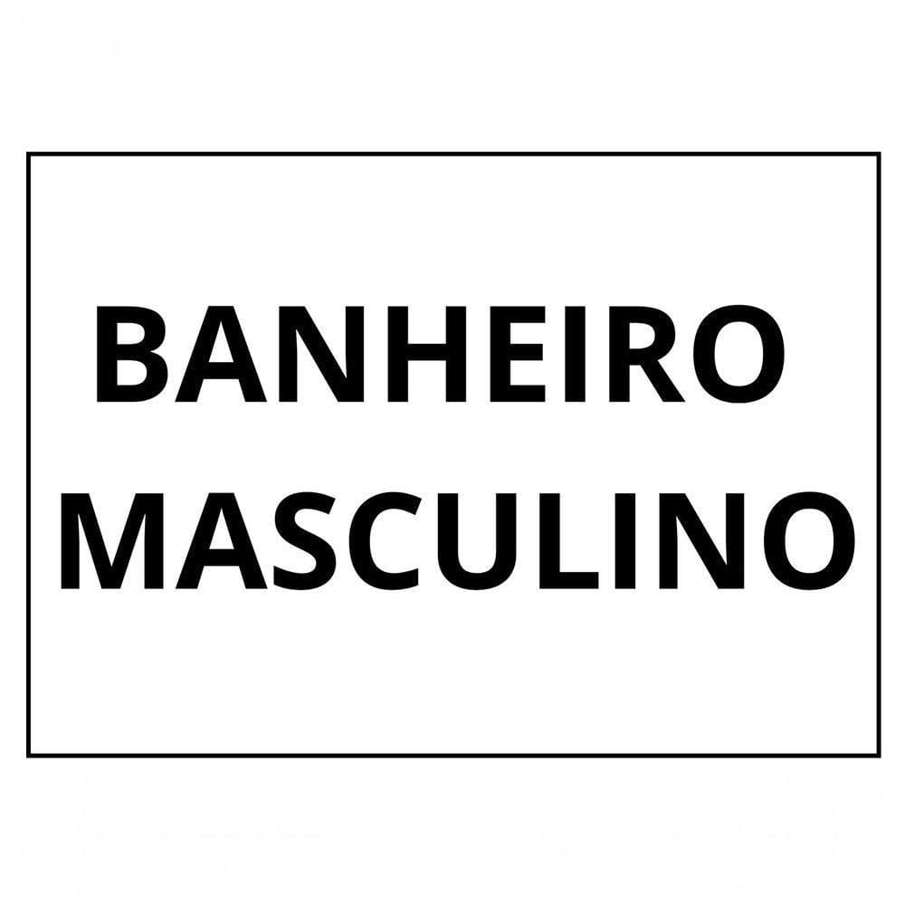 Placa Sinalização 1/2 Oficio Banheiro Masculino Mdf Branco [f031]