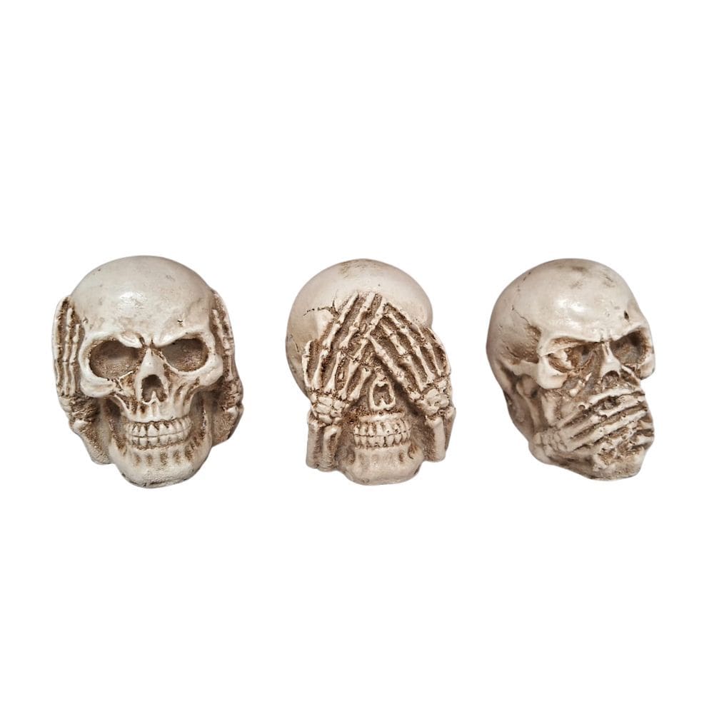 Kit de Caveiras Cega/Surda/Muda Branca Skull Kit-01