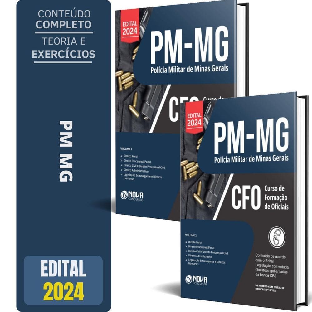Apostila Pm Mg 2024 - Curso De Formação De Oficiais - Cfo