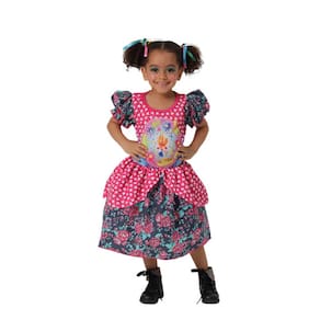 Fantasia Vestido São João Caipirinha Infantil Bandeiras Caipira Festa Junina Quadrilha Arraiá Quermesse