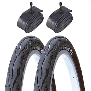 PAR Pneu Bicicleta Kenda Flame Aro 24 x 2.125 Balão + PAR camara Shiver 24 Scooter freeride manobra