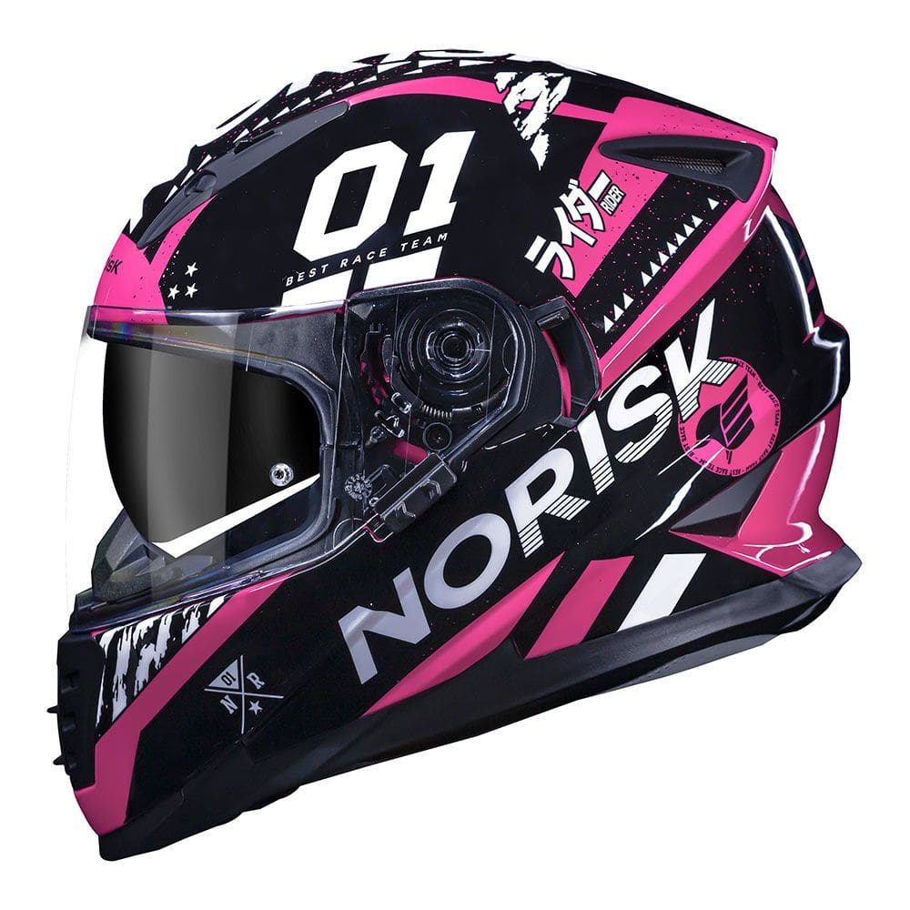 Capacete Norisk FF302 Soul Tokyo Preto e Rosa