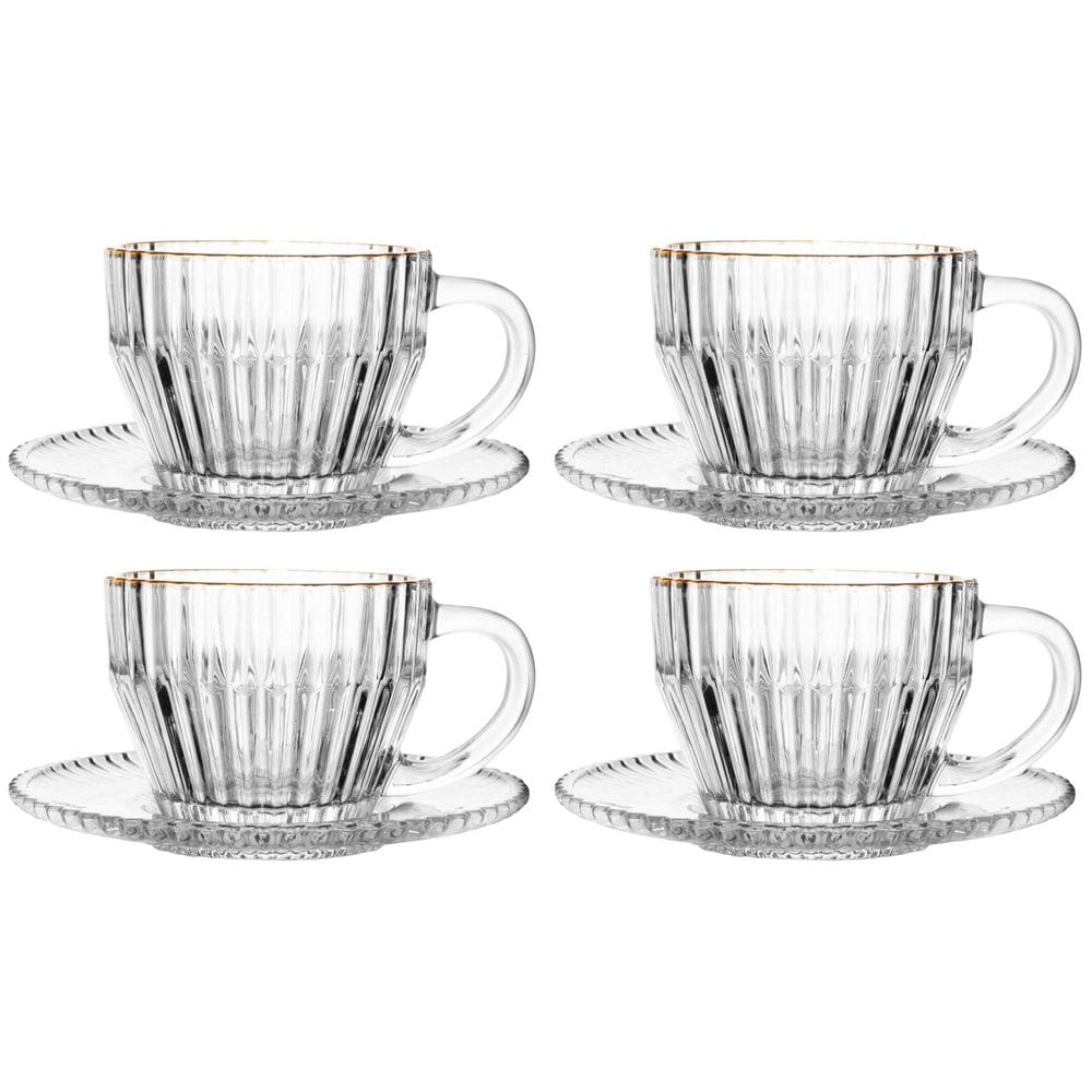 Conjunto de 4 Xícaras de Chá de Cristal com Fio de Ouro Imperatriz 220ml - Wolff