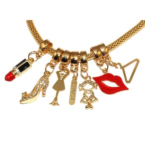 Pulseira Berloque Estilista Beleza Moda Modinha Folheado