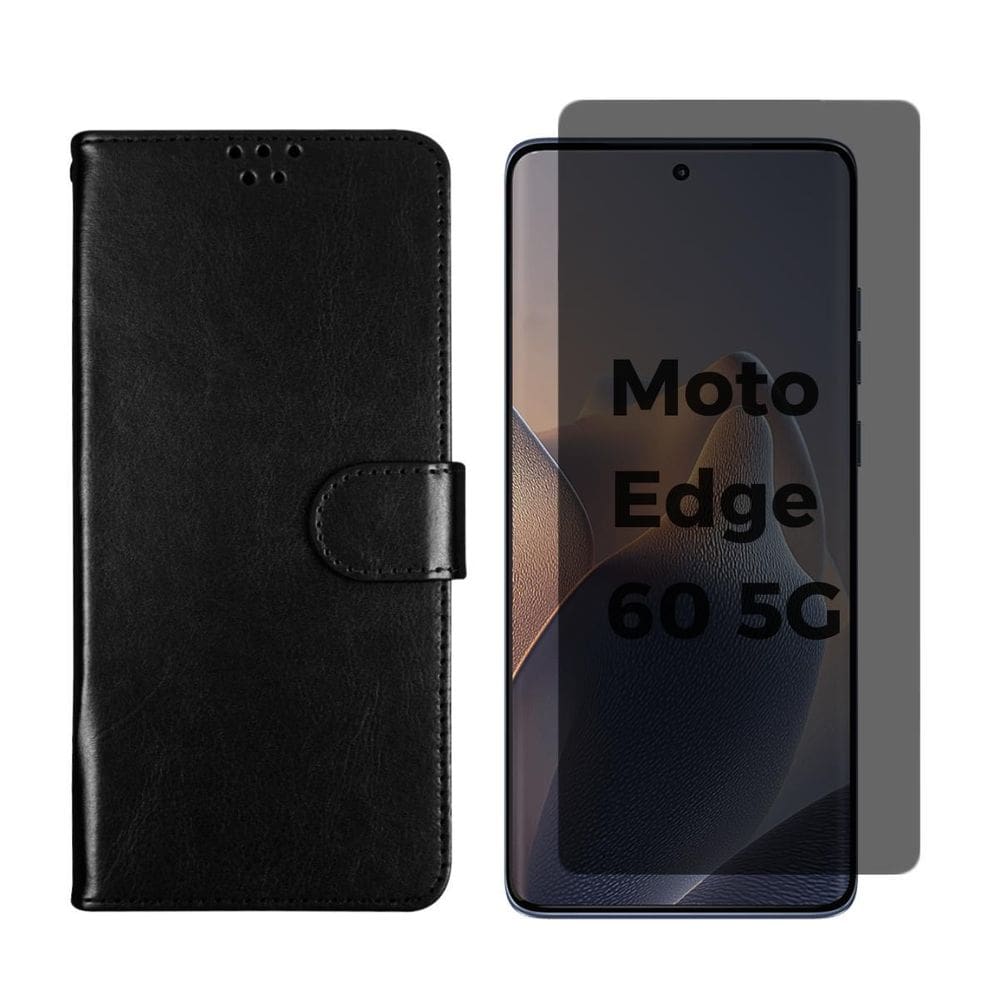 Carteira + Pel. Gel Privativa Compativel Com Moto Edge 60 5G