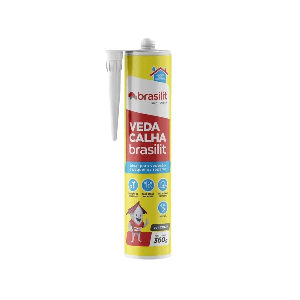 Veda Calha Rufos Telha Solda Fria Cinza 360G Brasilit