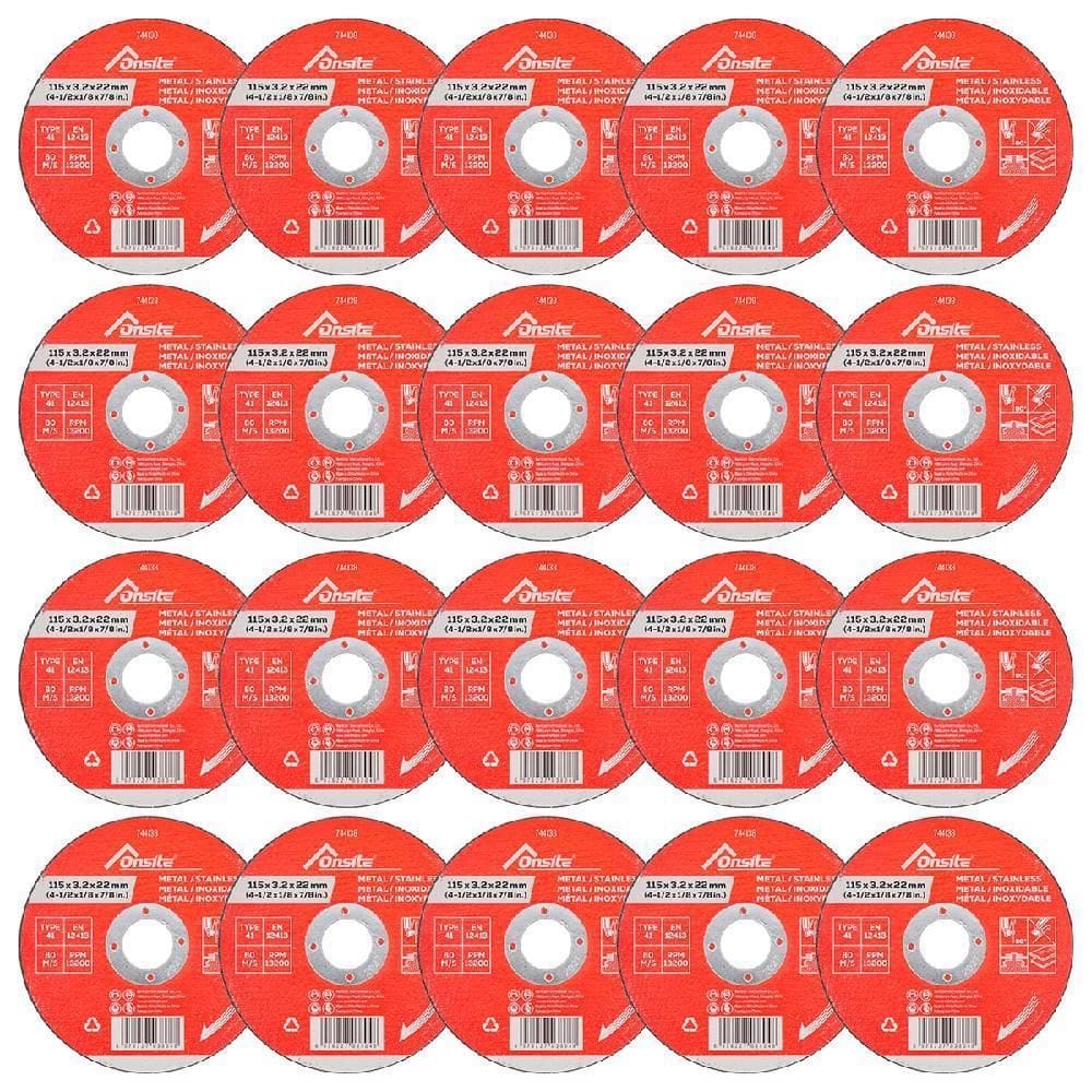 Kit Disco De Corte 4.1/2`` X 3,2Mm X 7/8`` Com 20 Un Onsite
