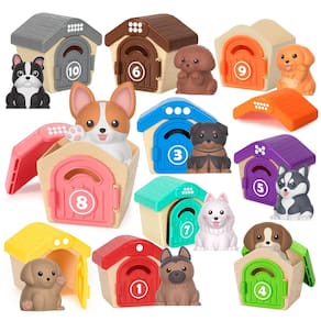 Brinquedos de aprendizagem KMUYSL para crianças de 1 a 3 anos com 20 peças de animais para cães