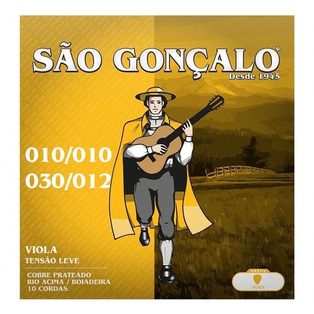 Jogo De Cordas P-viola Cebolão Em Mi Cobre Prata Tensão Leve 0.010 0.030 - 0.010 0.012 São Gonçalo