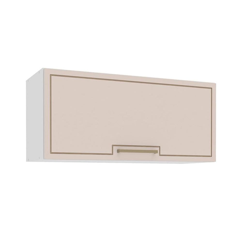 Armário Aéreo Amara 1 Porta Creme e Branco