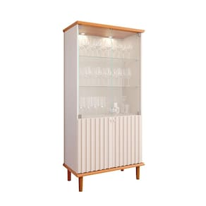 Cristaleira Luiza 2 PT Off White e Cinamomo