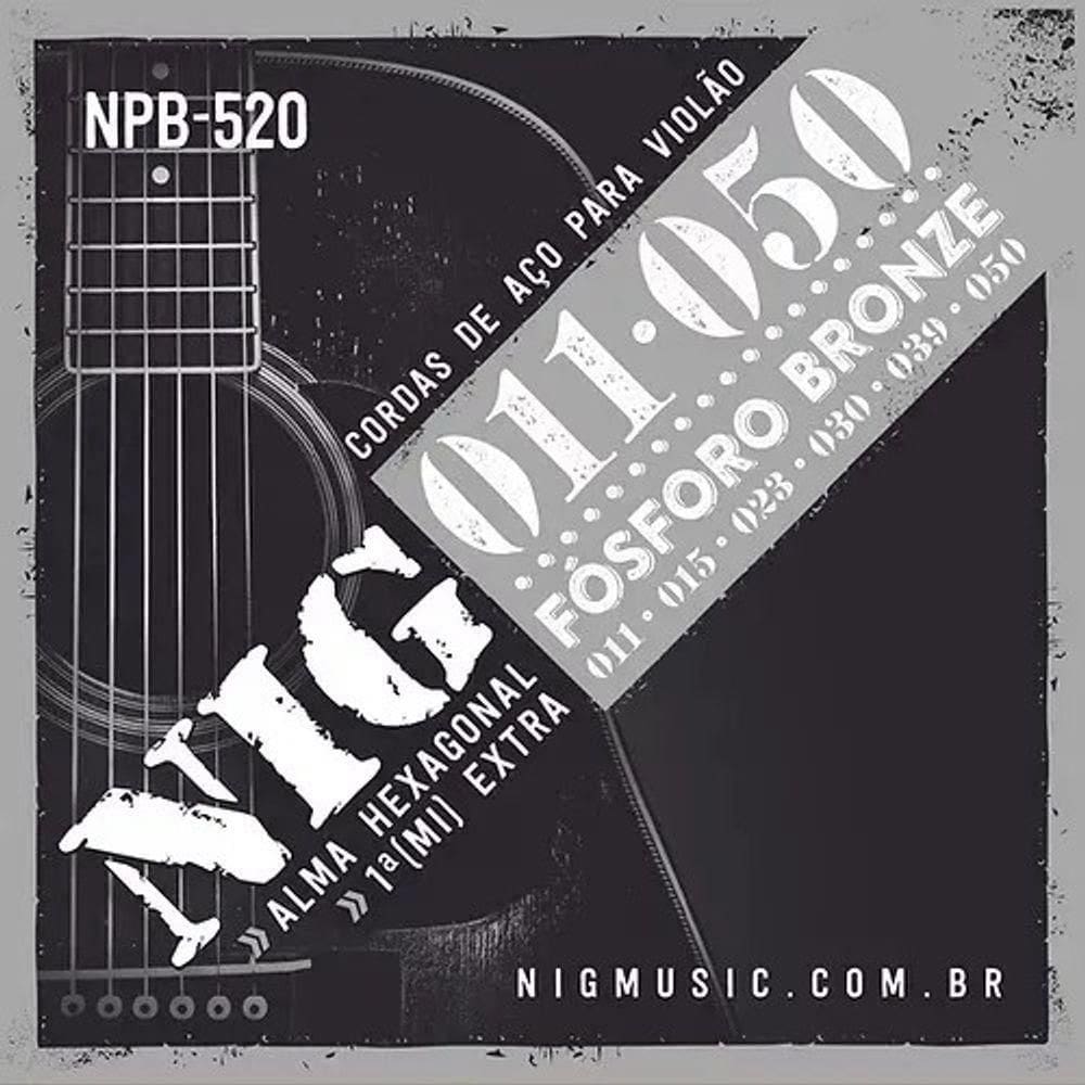 Encordoamento Violão Aço Fósforo Bronze 011"-050" Nig - Npb520