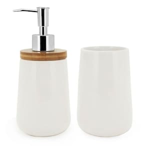 Conjunto Para Banheiro Em Cerâmica Com 2 Peças Mimo Style Branco