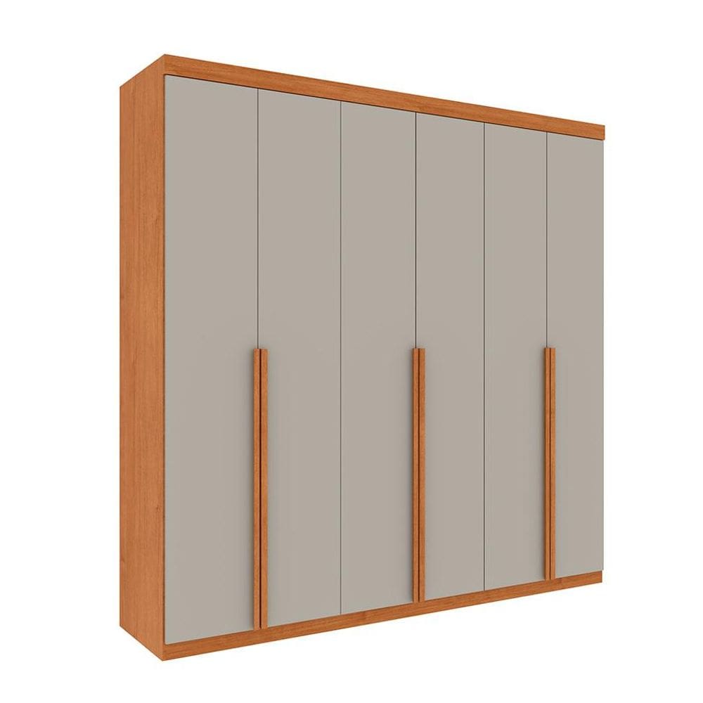 Guarda-Roupa Casal Joinville sem Pés 6 Portas 4 Gavetas Cinamomo e Off White