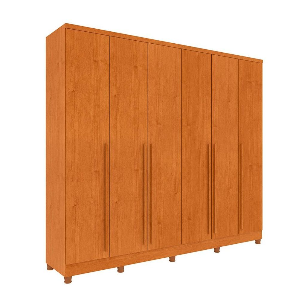 Guarda-Roupa Casal Sevila com Pés 6 Portas 8 Gavetas Cinamomo