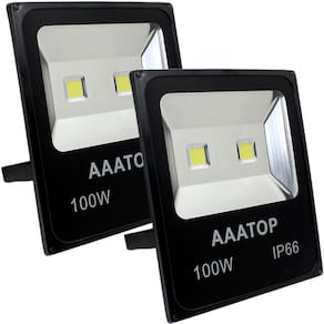 Kit 2 Refletor Led Holofote Externo Jardim Muro 100w Branco