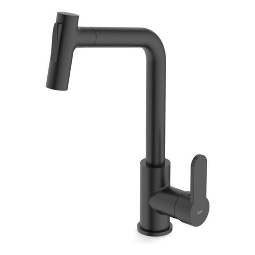 Torneira Monocomando Preta Fosca Bica Alta Celite Kitchen