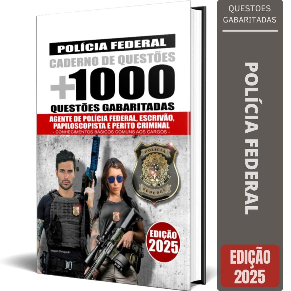 Apostila Polícia Federal 2025 - Caderno Testes Gabaritados