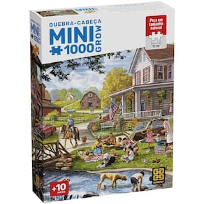 Mini Quebra-Cabeça 1000 Peças Domingo Na Fazenda