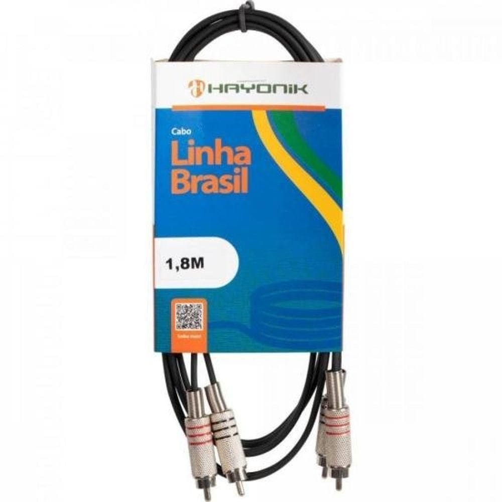 Cabo De áudio Hayonik Linha Brasil 2rca2 1,8 Metros Preto