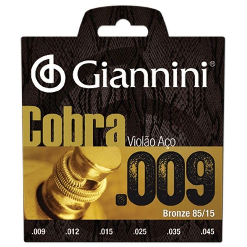 Encordoamento Para Violao Folk Geewak Cobra Aco 0.09 Giannini