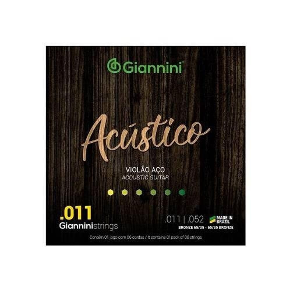 Encordoamento Giannini P-violão Aço Bronze 65-35 0.011" Gespw
