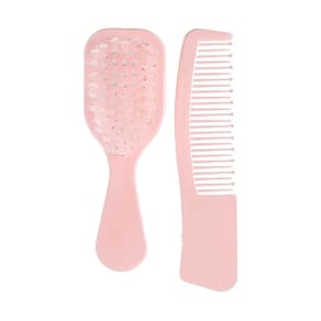 Kit Baby Escova E Pente Elefantinho Rosa Marco Boni