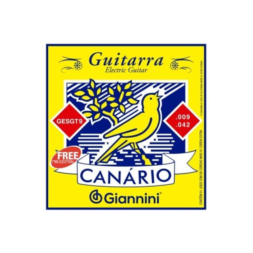 Encordoamento Giannini P-guitarra Canário Aço 0.009" Gesgt9