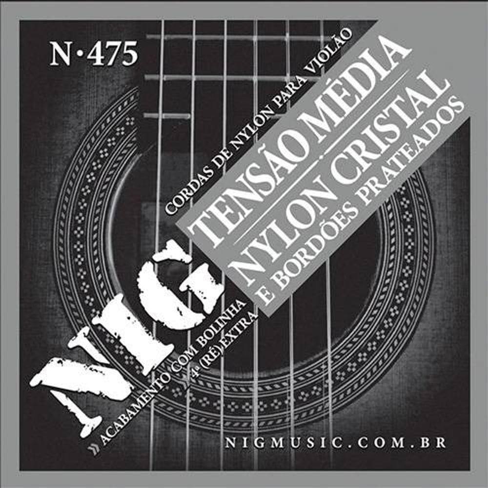 Encordoamento Violão Nylon-cristal-prateada Tensão Media Nig - 4ª Corda (ré) Extra - N475