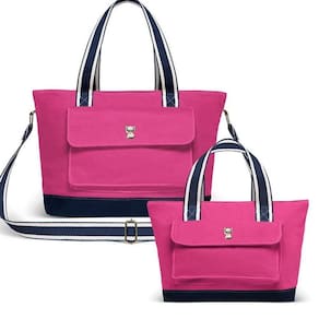 Kit Bolsa Maternidade 2 Peças Sarah Sarja Pink