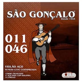Jogo De Cordas P-violão Aço C-bolinha 011" - 046" São Gonçalo