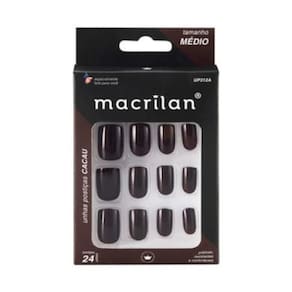 Macrilan Unhas Postiças Tamanho Médio Cacau Up312A (24 Unidades)
