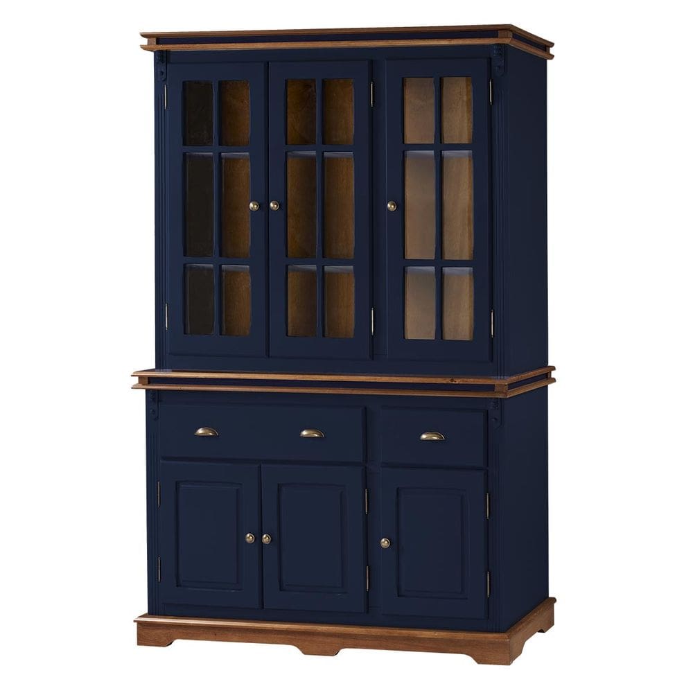 Cristaleira Arca e Oratório 6 Portas 2 Gavetas Manchester 2058 Linz Móveis - Azul/Imbuia Glazer