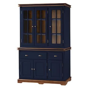 Cristaleira Arca e Oratório 6 Portas 2 Gavetas Manchester 2058 Linz Móveis - Azul/Imbuia Glazer