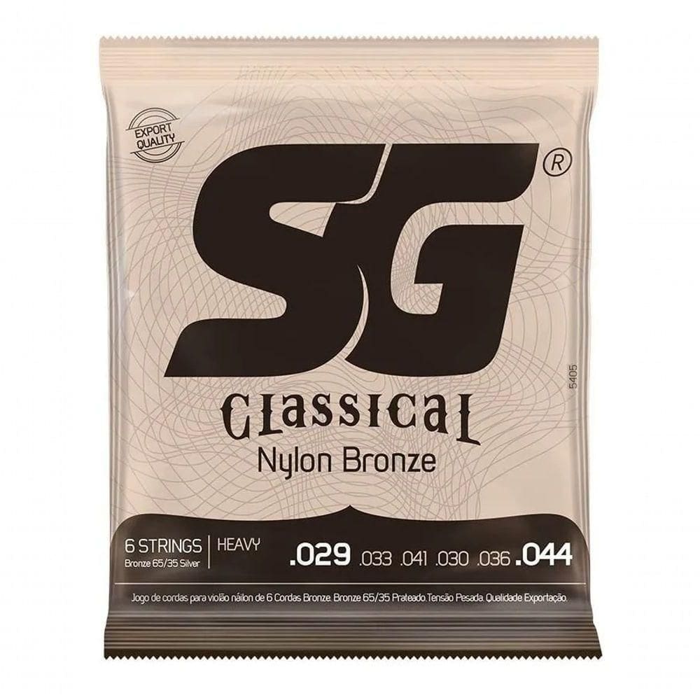 Encordoamento P-violão Nylon Bronze 65-35 Prata Tensão Alta Sg 0.029