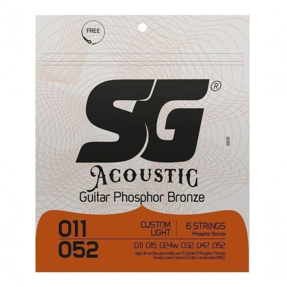 Encordoamento P-violão Fósforo Bronze Sg 0.011 - 0.052