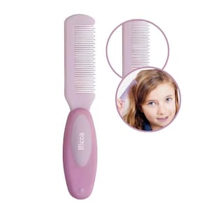 Pente De Cabelo Baby Rosa Infantil Bebê Com Pontas Arredondadas Ricca