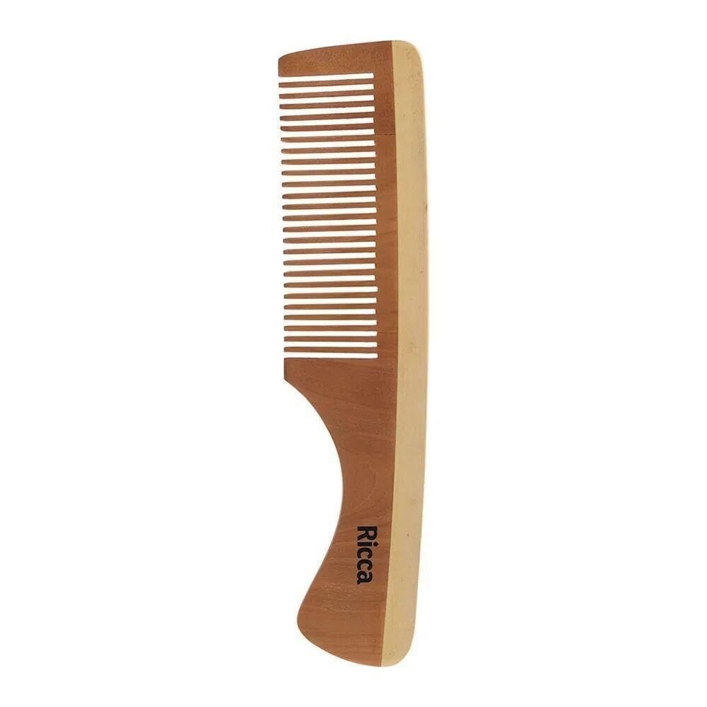 Pente Para Cabelos De Madeira 18cm Dente Largos Ricca Belliz