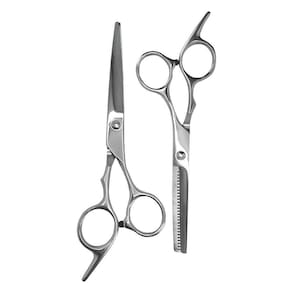 Kit Tesouras Profissional Prata Com Estojo Para Corte
