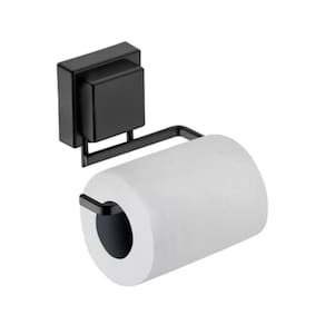 Suporte Porta Papel Higiênico De Parede Com Ventosa 12,5 Cm Preto Fosco Alta Resistencia