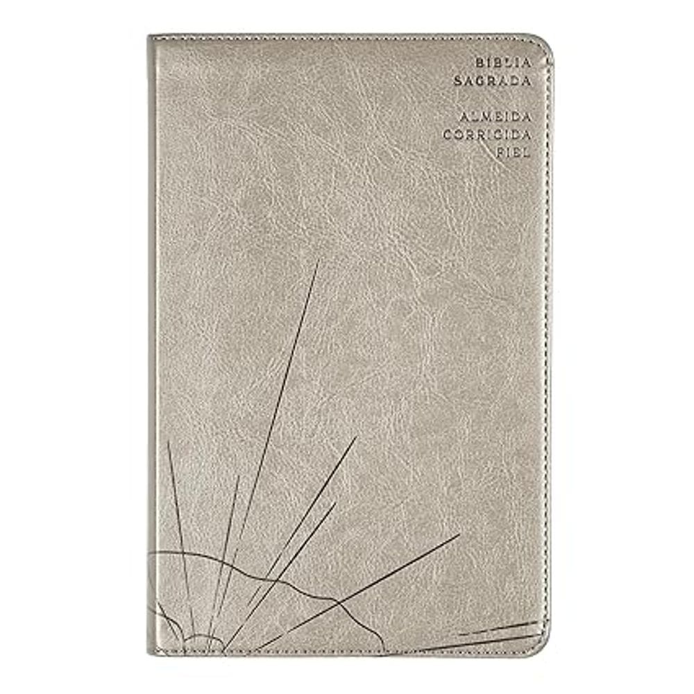 Biblia Sagrada Slim Acf, Luxo, Couro-soft, Cinza