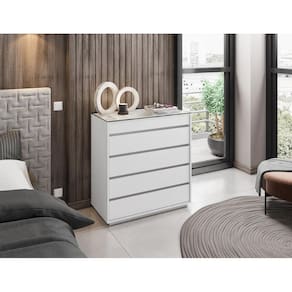 Comoda 5 Gavetas Serena Branco