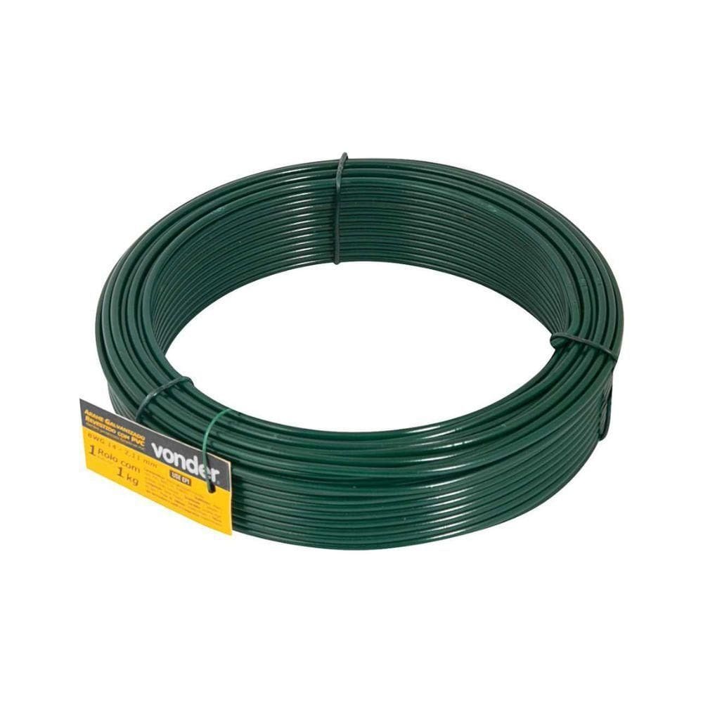 Arame Revestido Pvc Verde Nº 14 2,11mm 1kg - Vonder