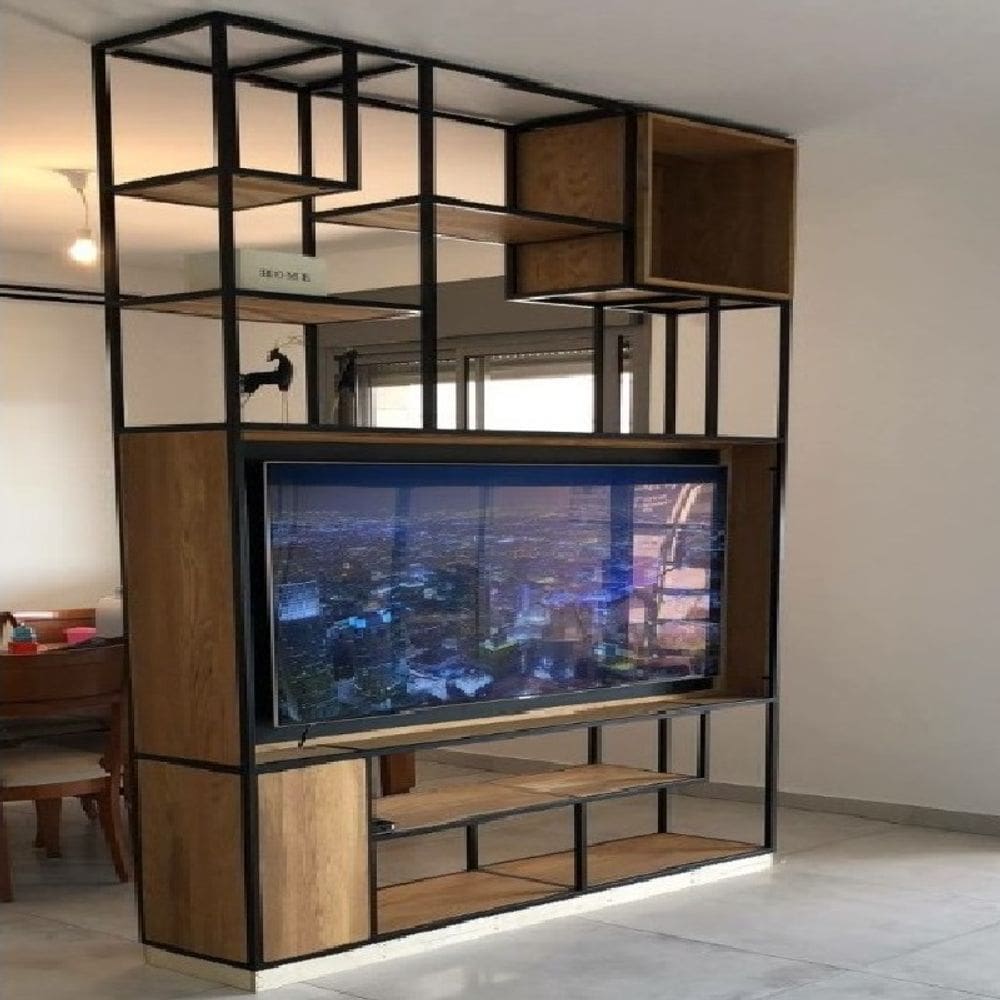 Estante Aço/Mdf Estilo Industrial Mobbili Es-03