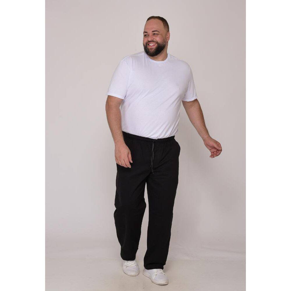 Calça Macaw 7911 Preto Plus Size Sarja [F075]